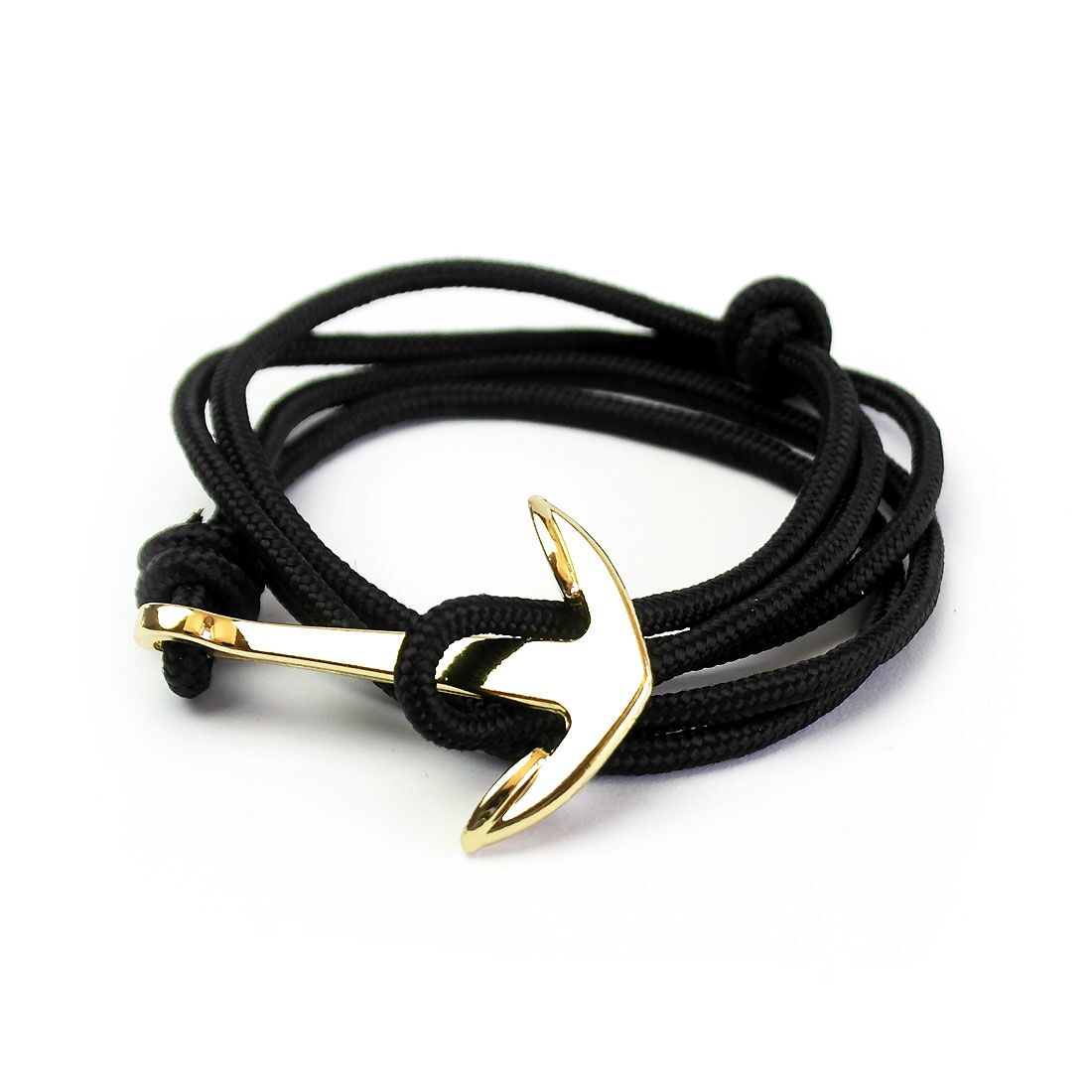 anker armband segelschnur gold schwarz 1