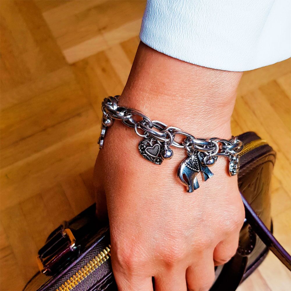 elefanten armband charm frauen silber3