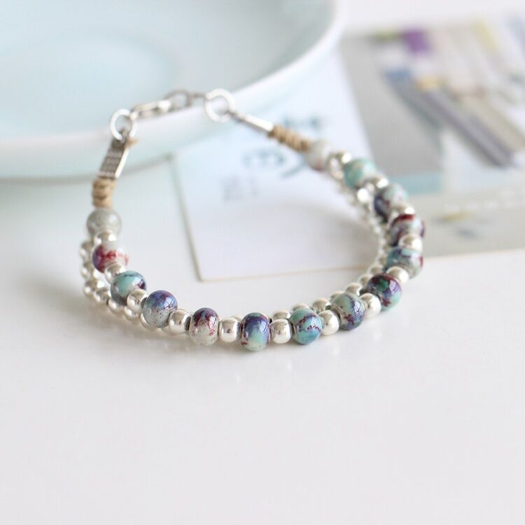 glasperlen silber frauen