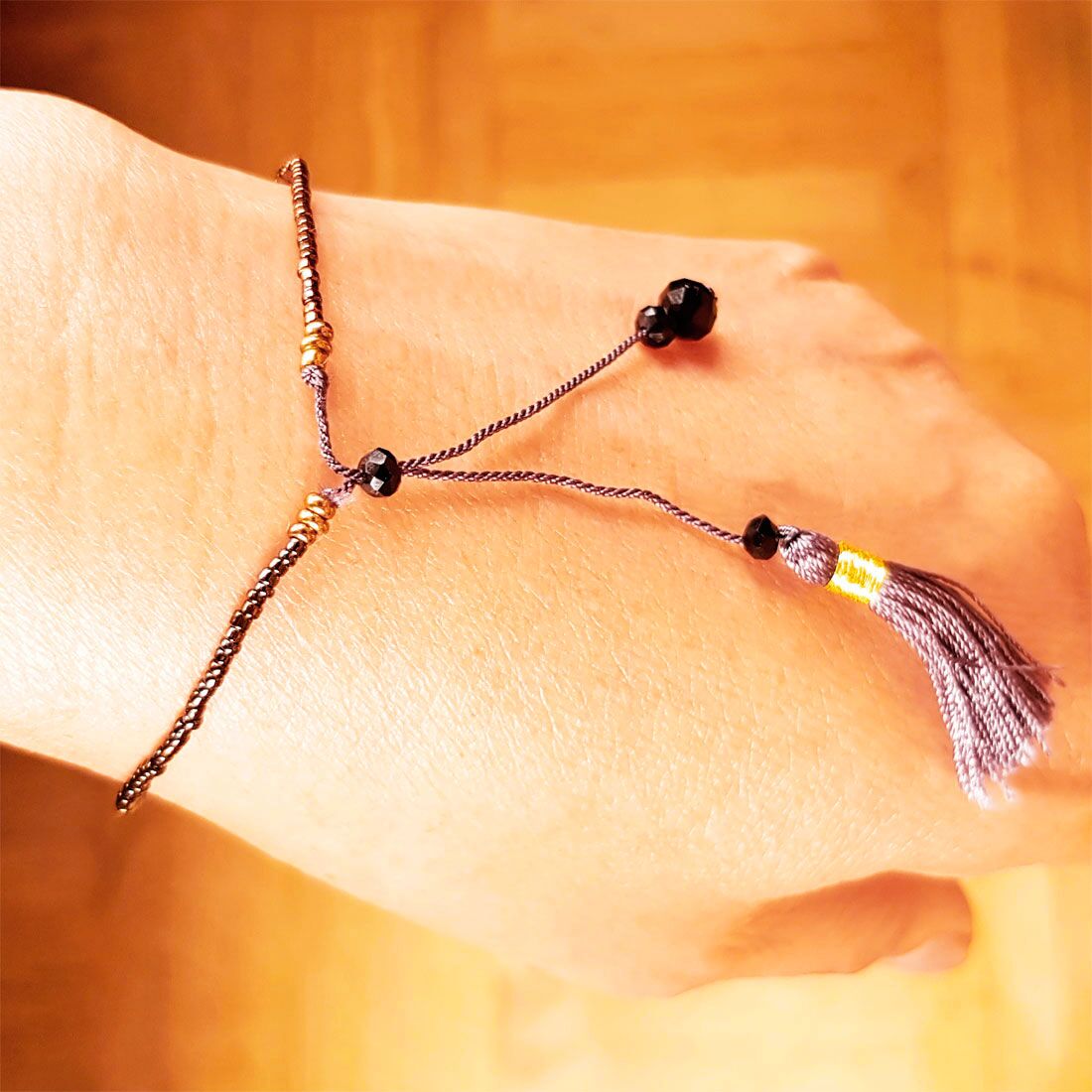 rocailles armband dünn sommer weiß schwarz