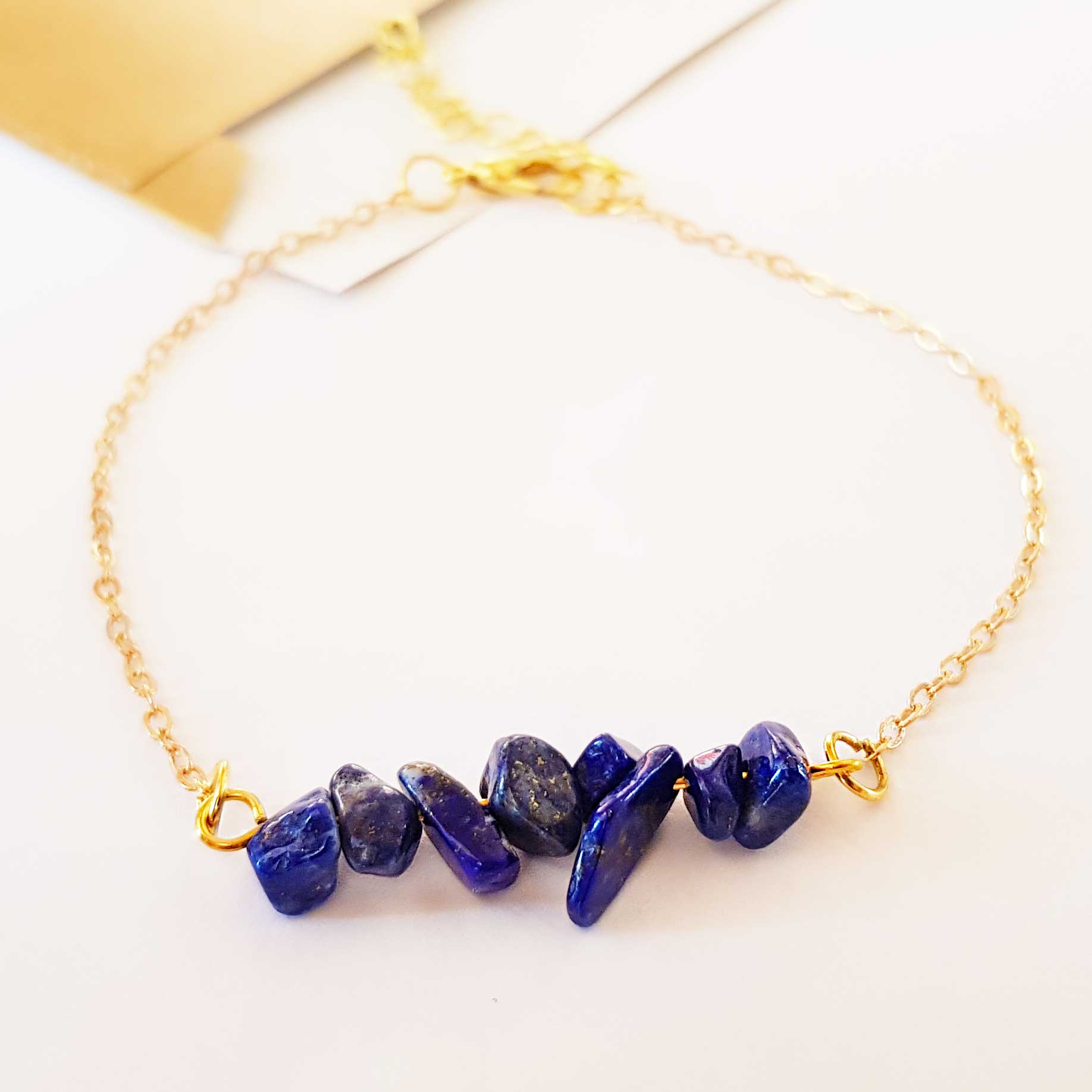 lapislazuli naturstein goldkette armband