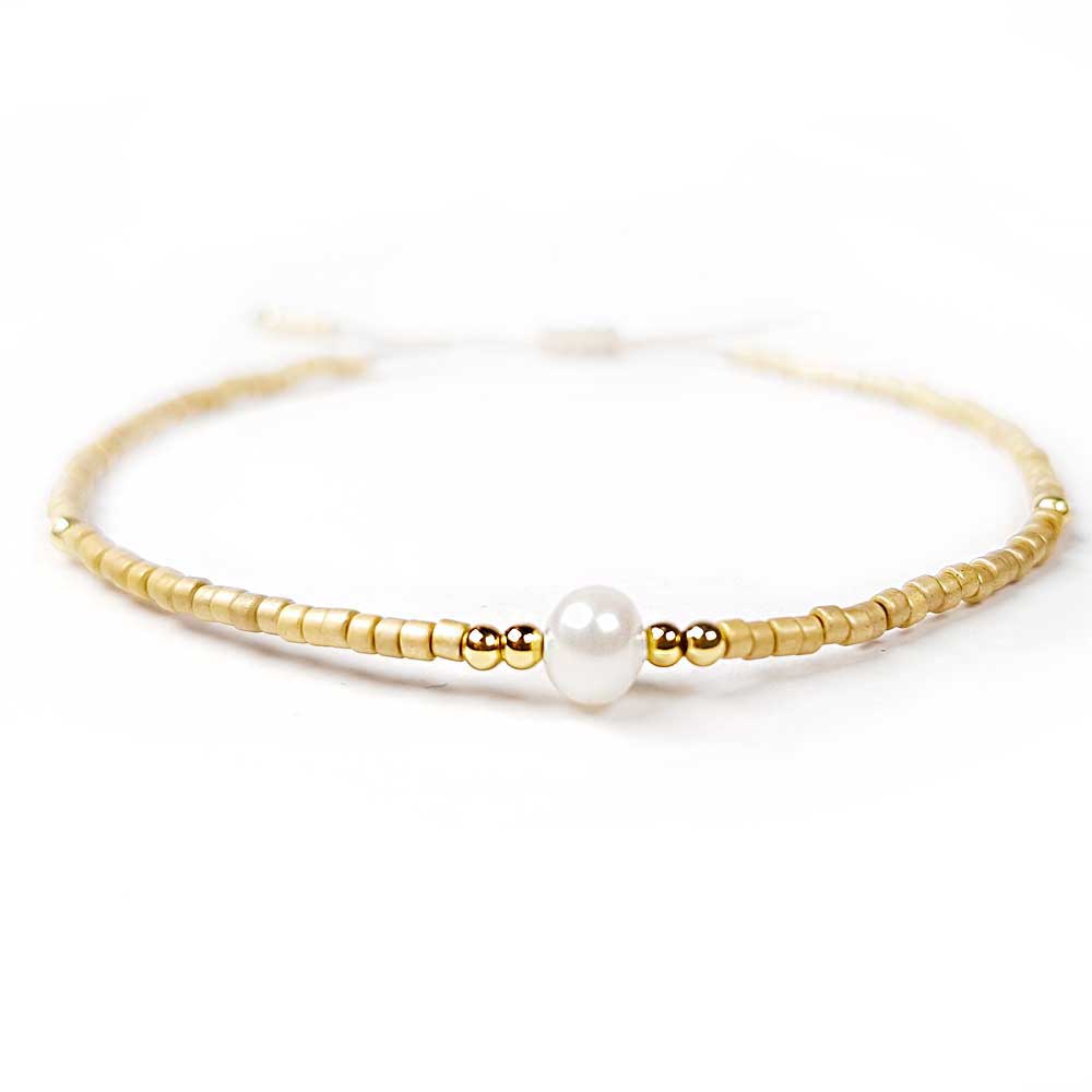 rocailles miyuki gold beige perle echt zart armband