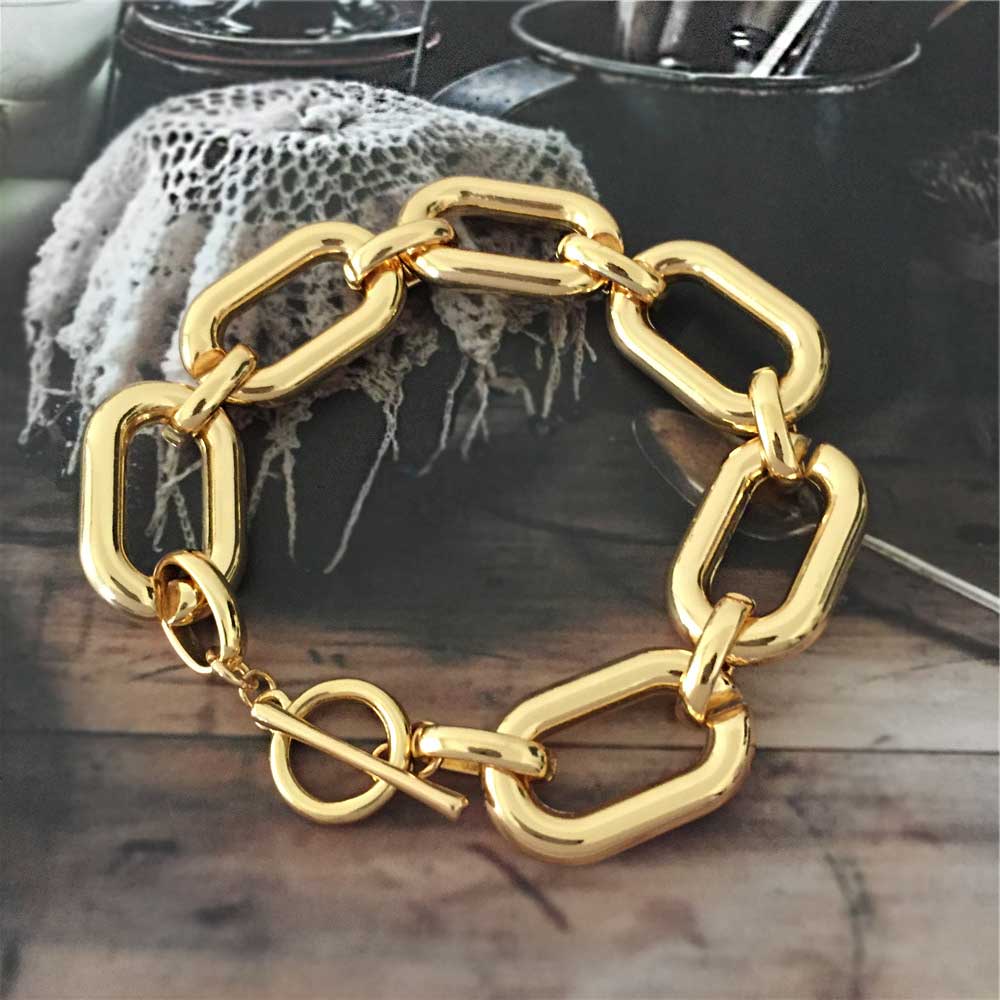 gold armband gliederkette fat chunky breit