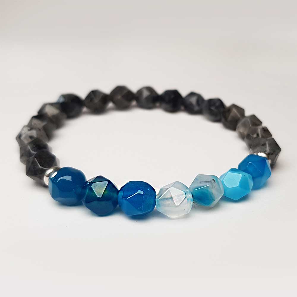 achat armband facettiert quarz schwarz blau