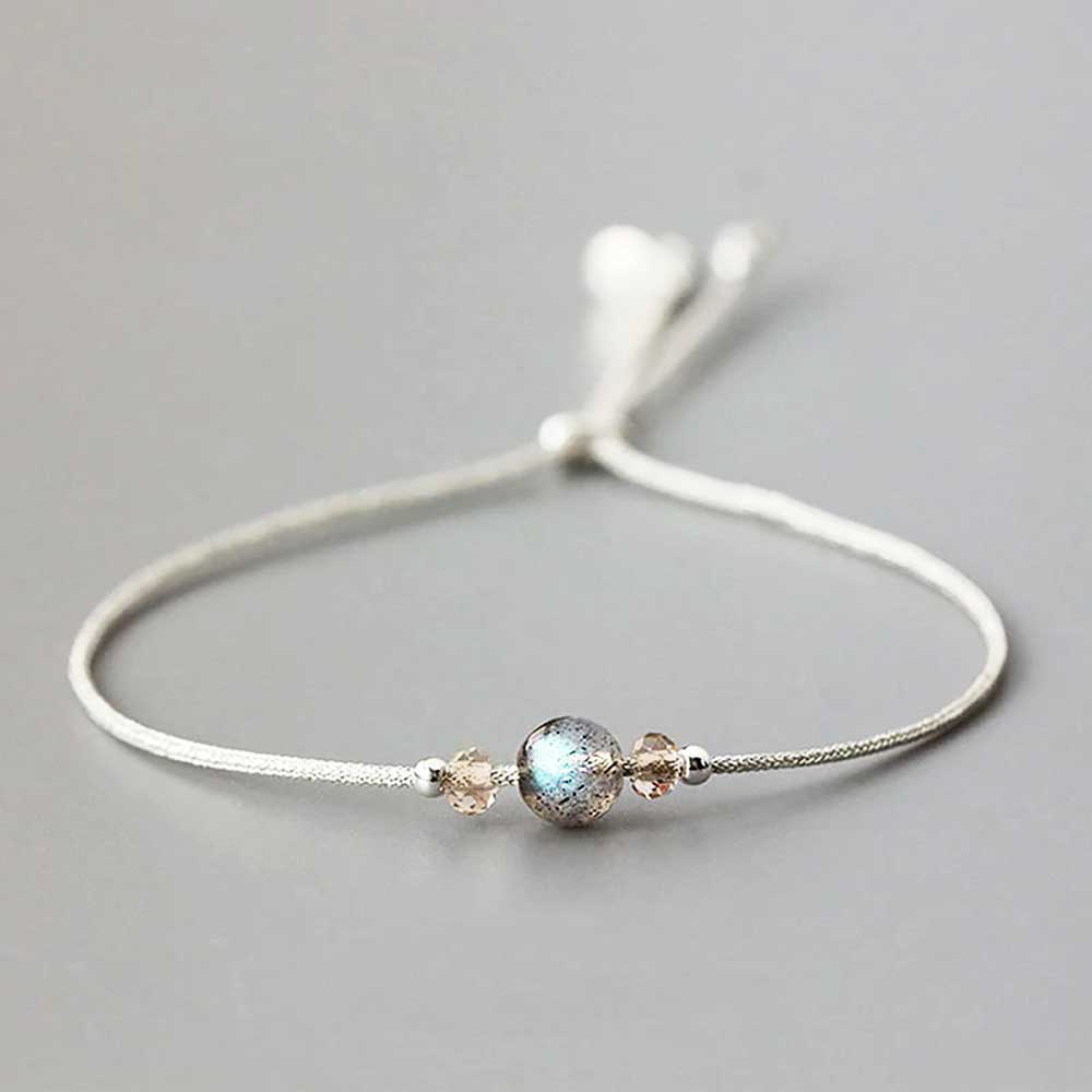 zartes mondstein armband 925 silber