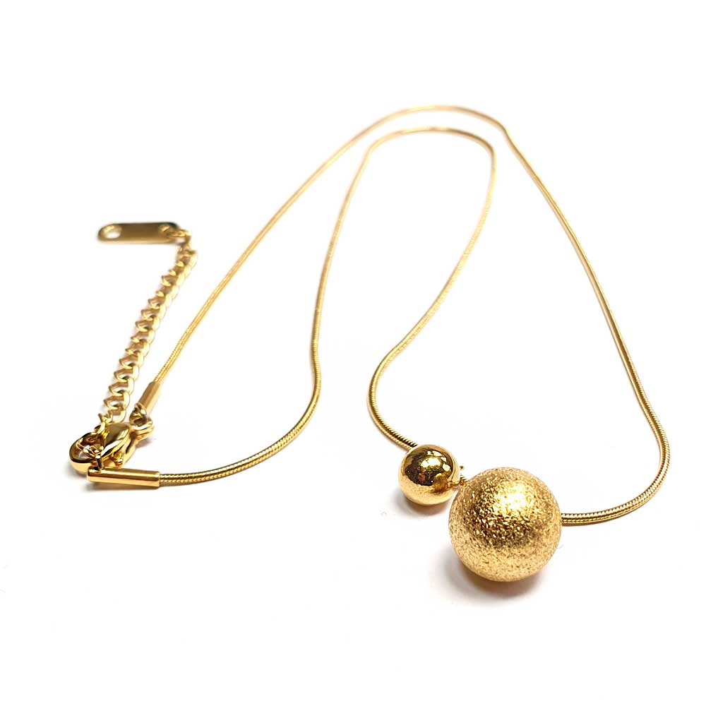 halskette gold edelstahl kugeln fein
