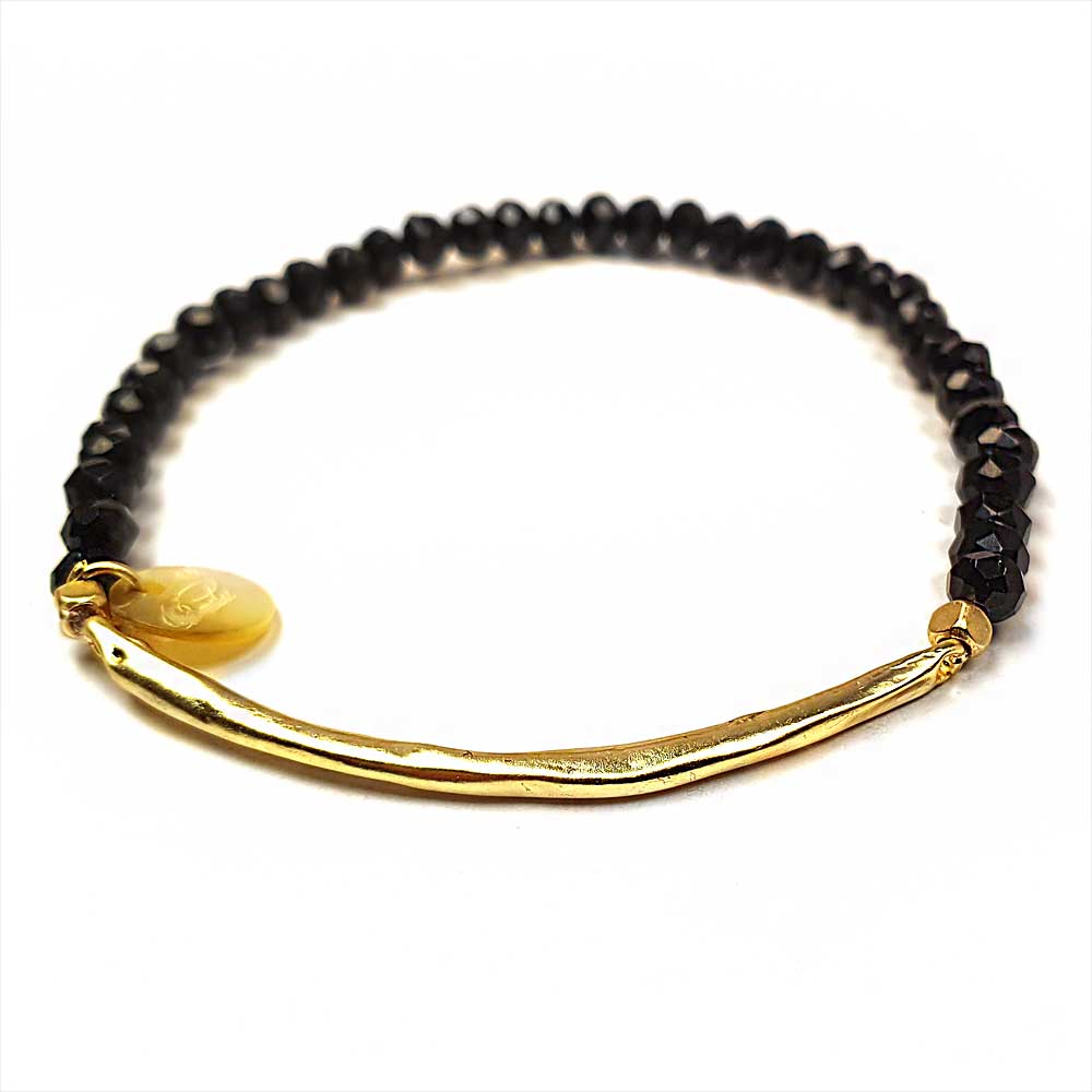 armband gold schwarz onyx kristall facettiert