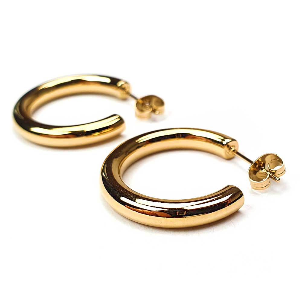 gold creole ohrring damen frauen edelstahl titan