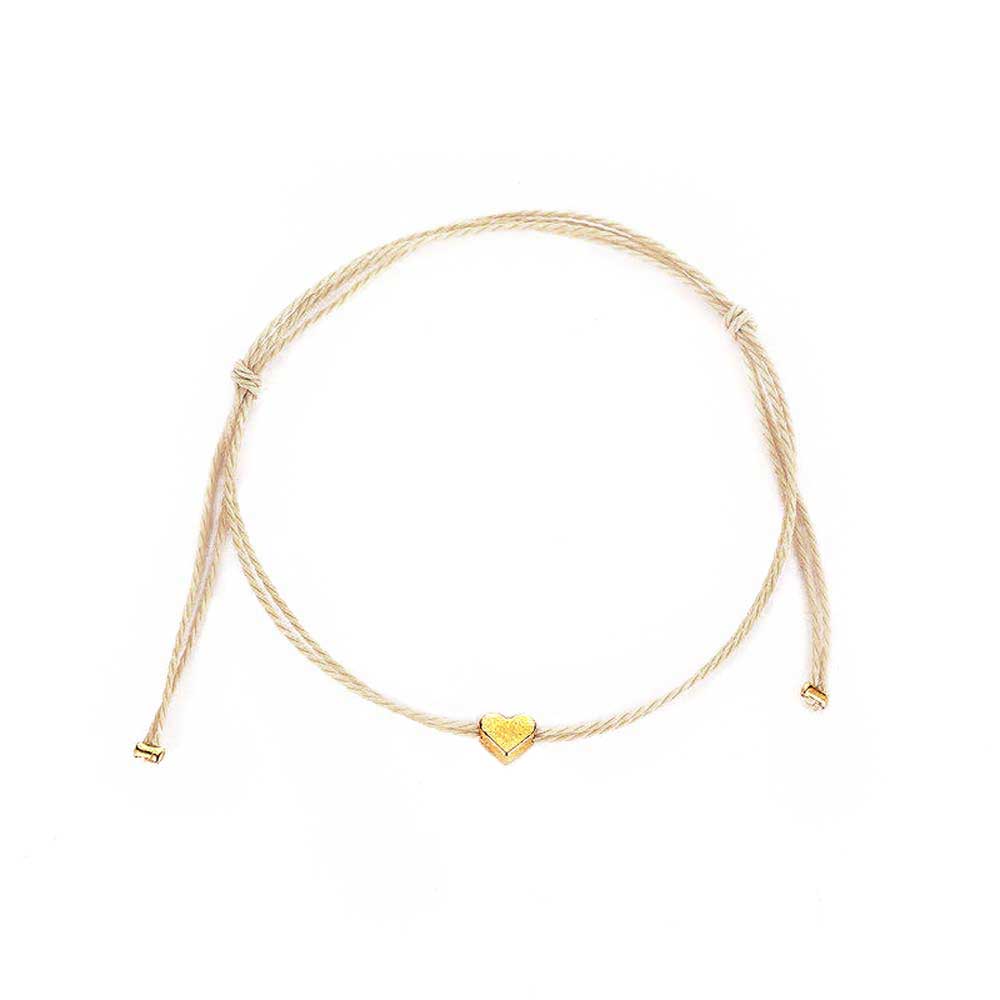 zartes mini herz armband gold