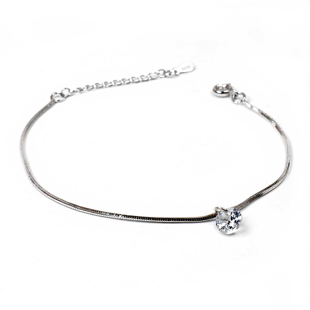 damen armband zart silber dünn zirkonia