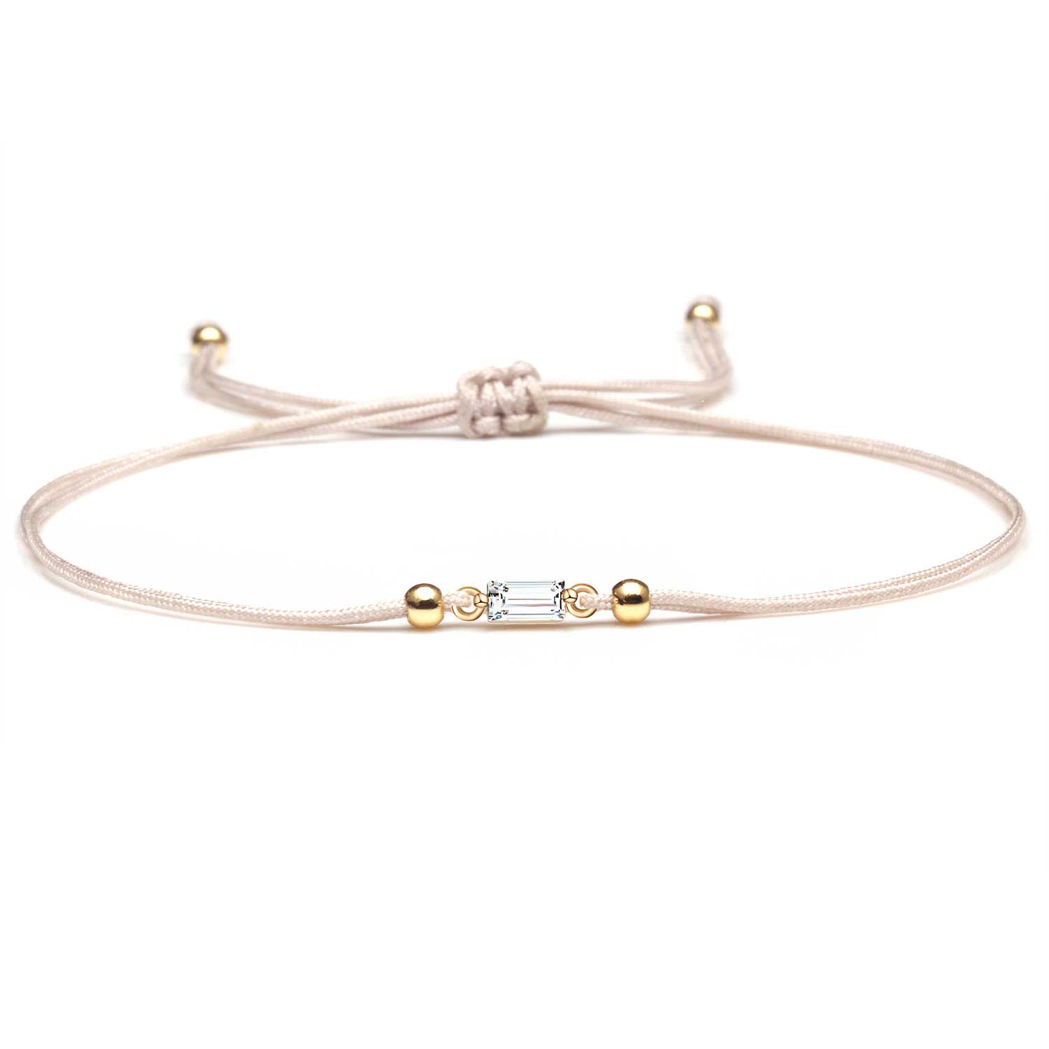 armband zart fein dünn beige zirkonia solitär damen