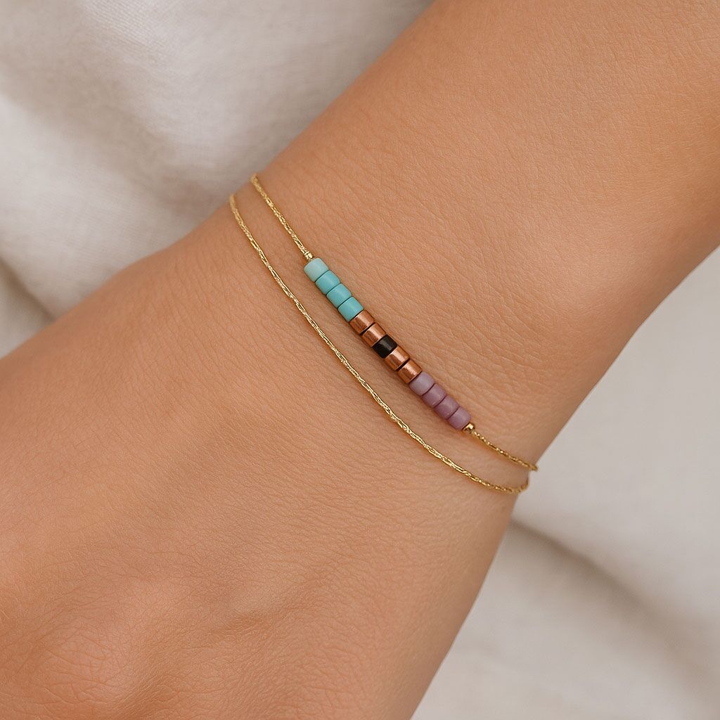 miyuki armband gold filigran doppel