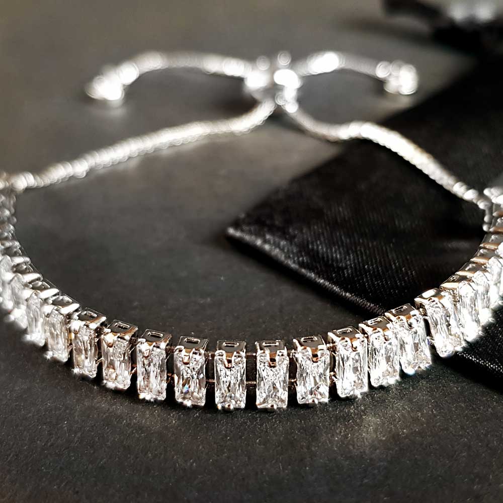 zirkonia armband silber