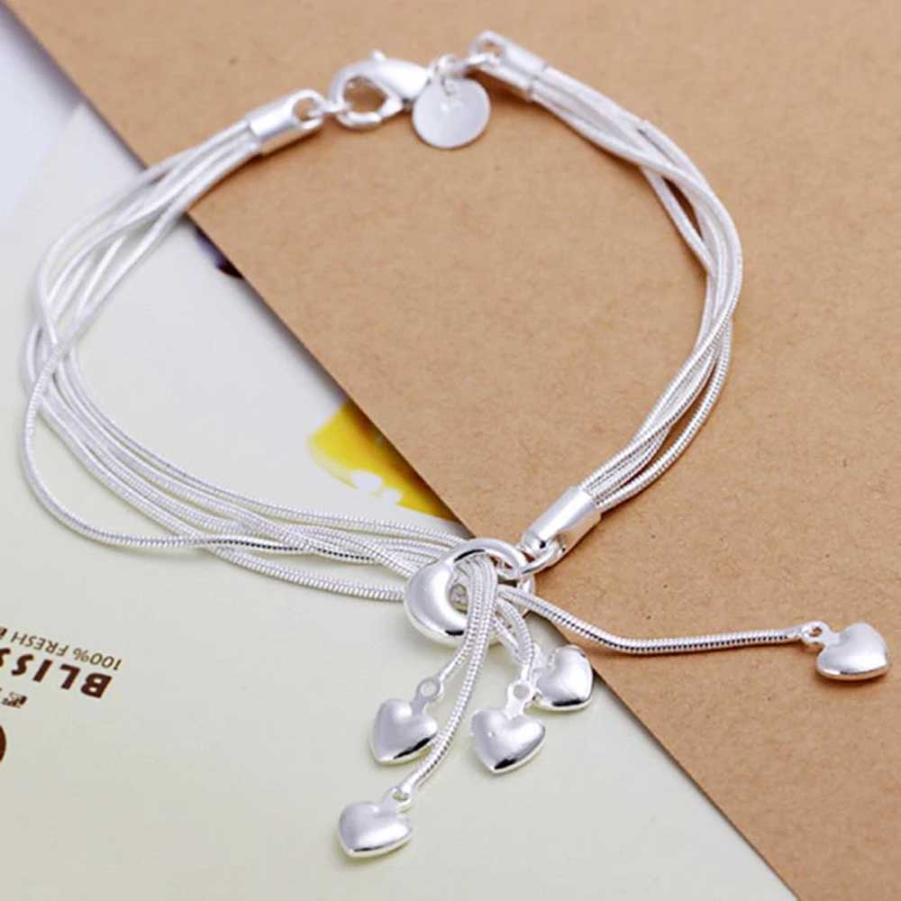 herzchen armband multistrang silber 925