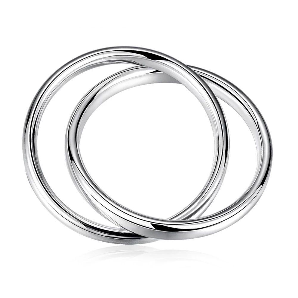 doppel armreif ineinander geschmiedet 925 silber plattiert