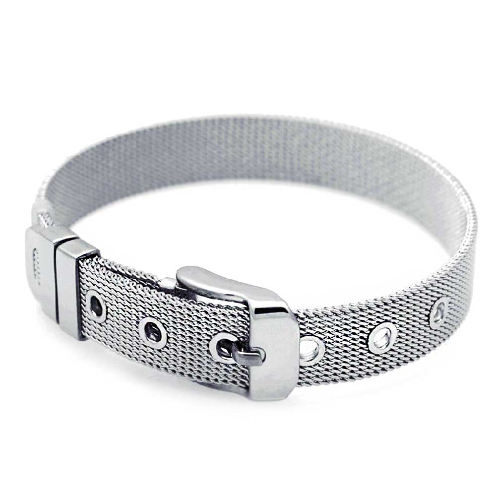 mesh armband frauen edelstahl silber