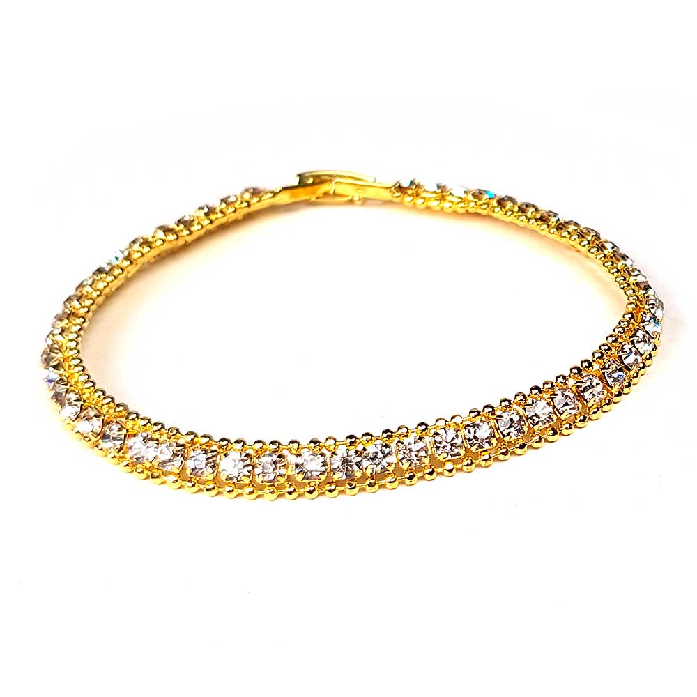 gold glitzer glamour armband zirkonia