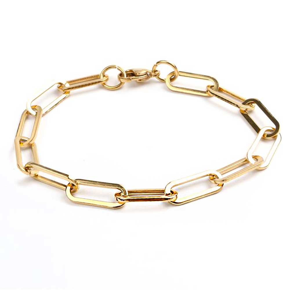 edelstahl armband grosse-glieder vergoldet damen