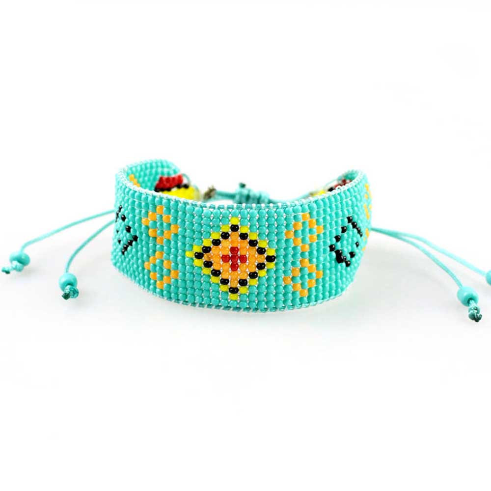 miyuku perlen armband breit tuerkis indio