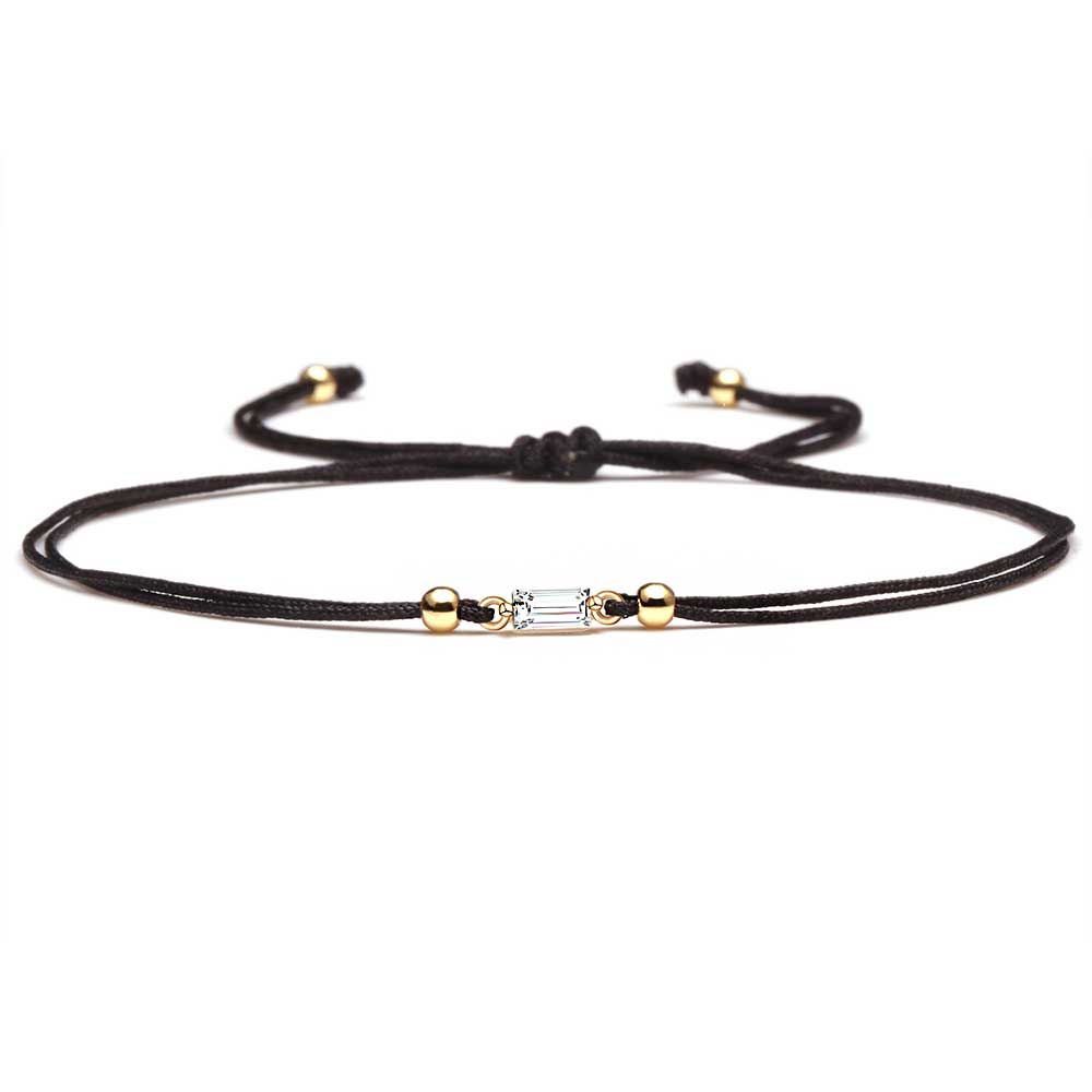 armband zart fein schwarz dünn zirkonia solitär damen