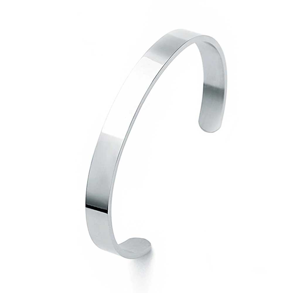 edelstahl armreif silber poliert schlicht