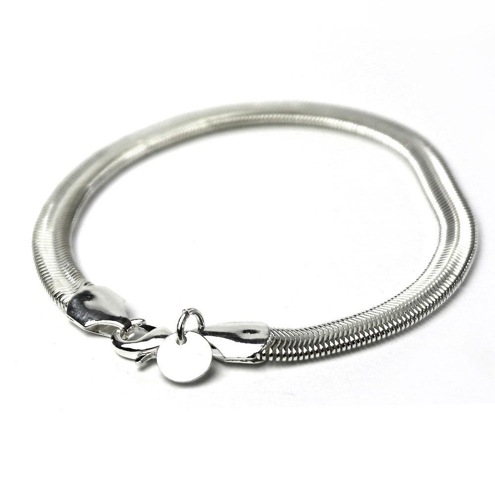 armband silber schlangenkette flach edel 2