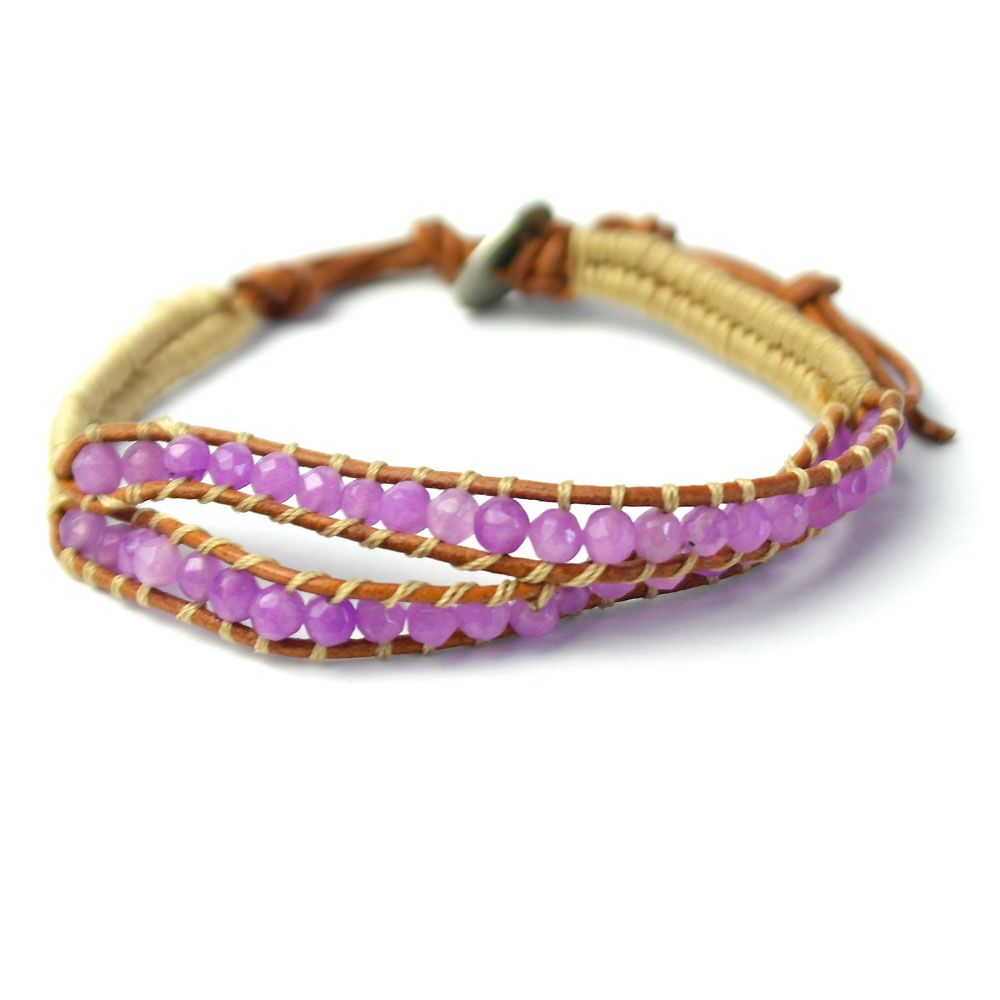 armband lila kristall hippie