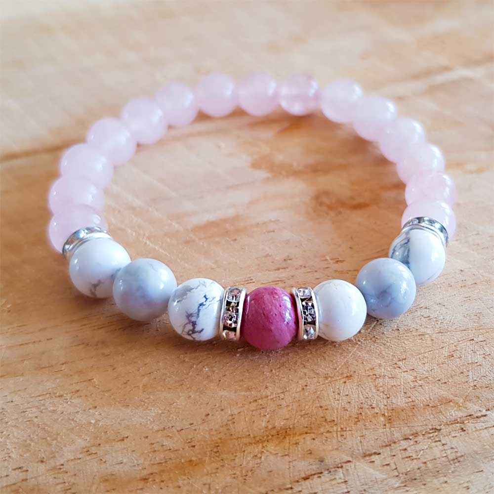 rosenquarz howlith armband