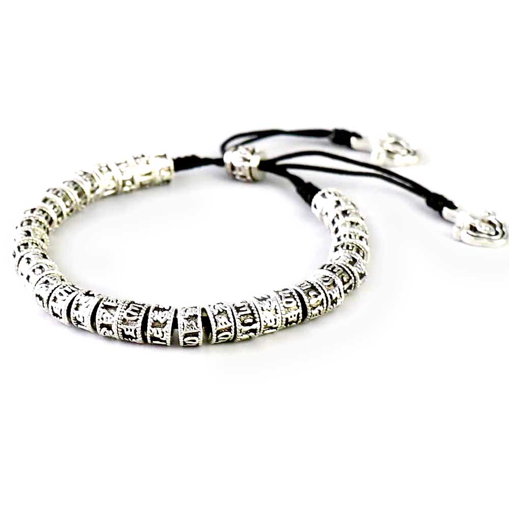 tibet mantra gebet armband silber glück