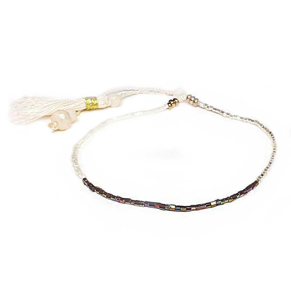 zartes feines miyuki armband mit quaste