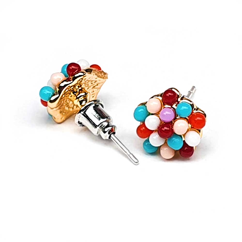 ohrstecker ohrring color candy dots gold