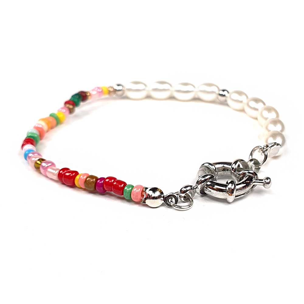 armband miyuki saatperlen silber lgbtq regenbogen pride