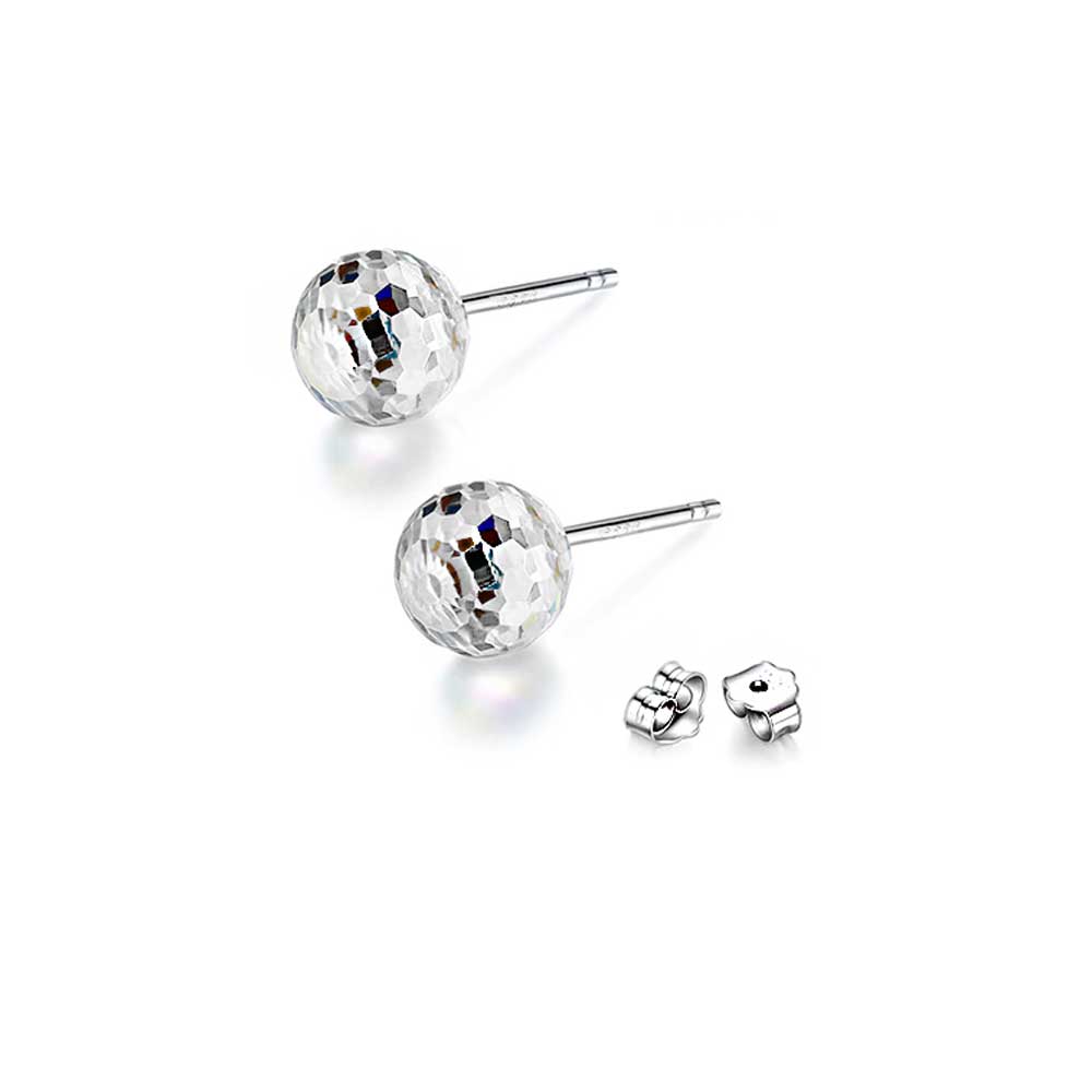 ohrstecker kristall zirkon rund klar facetten