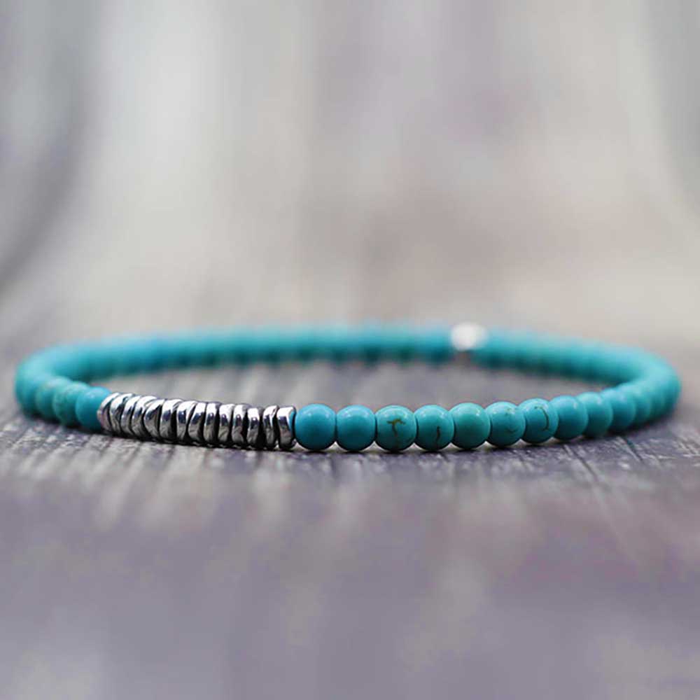 tuerkis-perlen-armband-silber-4mm-1 türkis perlen armband 4mm mit siberelementen herren